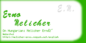 erno melicher business card